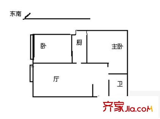 红联村户型图户型图 2室1厅1卫1厨