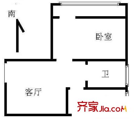 学院南路72号院 1室 户型图