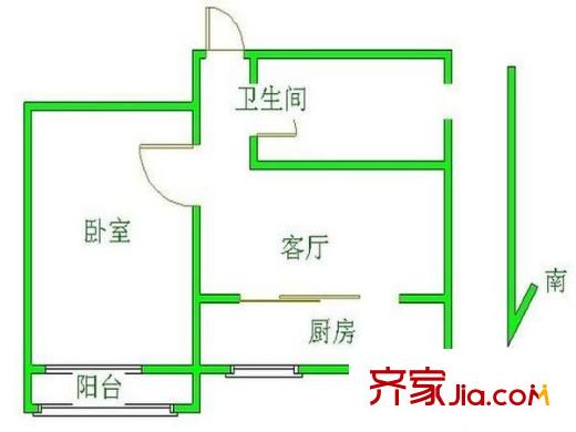 司达小区 1室 户型图