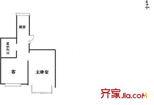 造甲街北里户型图户型图 1室1厅1卫1厨