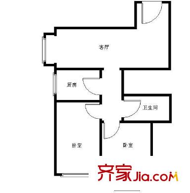 迎曦园08-05户型91.5平米两居