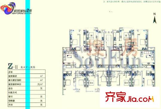 新裕家园户型图Z-II复式单元跃层