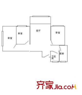 姚家井小區(qū)戶型圖戶型圖	 3室1廳1衛(wèi)1廚