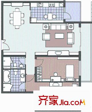锦秋知春户型图户型图 2室2厅2卫