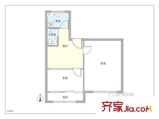 蓟门东里 2居 户型图