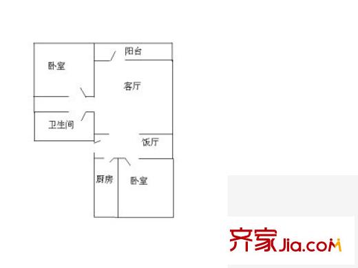 花园小区户型图户型图 2室2厅1卫1厨