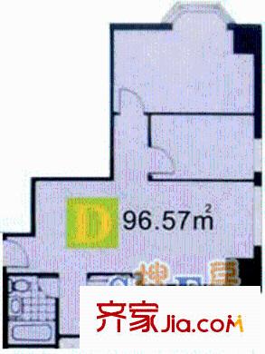锦湖园公寓户型图户型D 2室1厅1卫1厨