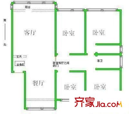 榆苑公寓 4室 户型图