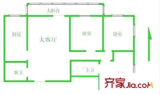 榆苑公寓户型图3室 户型图 3室1厅2卫1厨