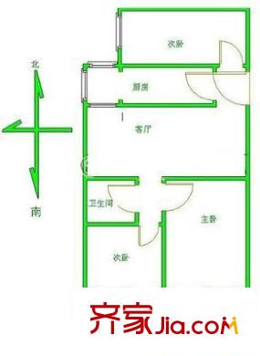 榆苑公寓户型图3室 户型图 3室1厅1卫1厨