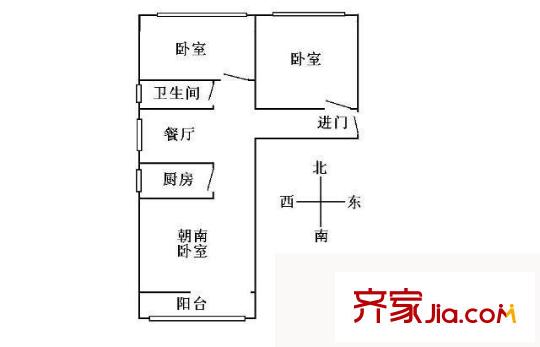 红联村户型图户型图 3室1厅1卫1厨