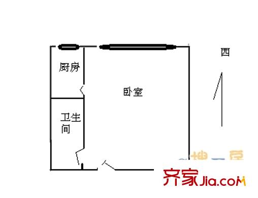鑫兆雅园户型图户型图 1室1卫1厨