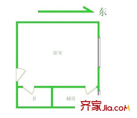 鑫兆雅园户型图户型图 1室1厅1卫1厨