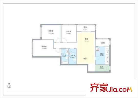 新荣家园 3室 户型图