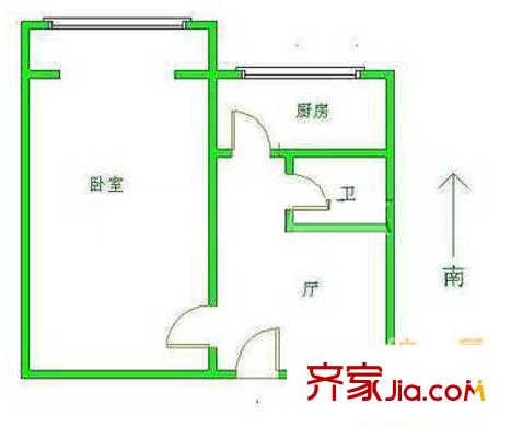 右安門內(nèi)西街戶型圖戶型圖 1室1廳1衛(wèi)1廚