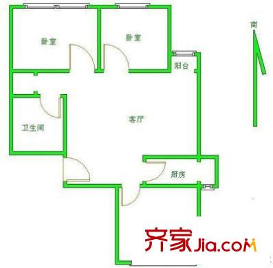 右安門內西街 3室 戶型圖