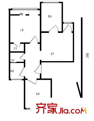 高粱橋斜街戶型圖高粱橋乙40號(hào)院119平南北向 3室1廳2衛(wèi)1廚