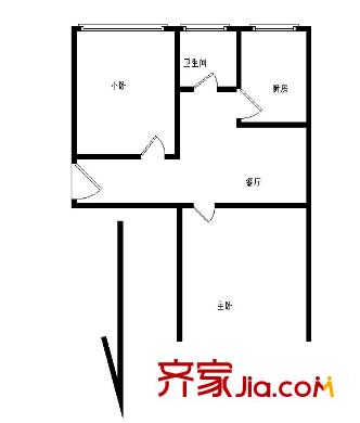 高粱橋斜街戶型圖高粱橋乙40號(hào)院64.5平米 2室1廳1衛(wèi)1廚