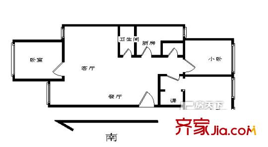 高粱橋斜街戶型圖高粱橋乙40號(hào)院143.5平南北向 3室2廳1衛(wèi)1廚