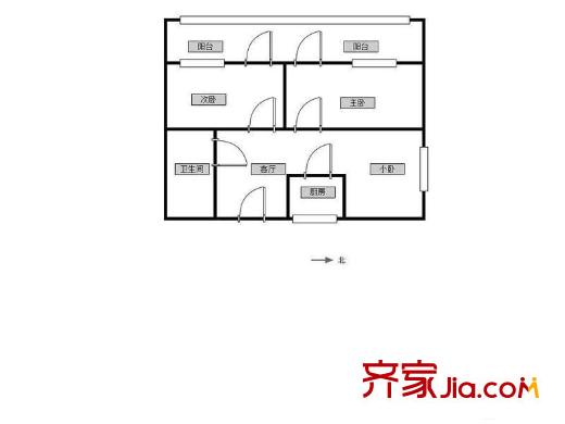 关东店北街 2室 户型图