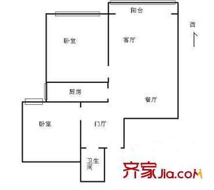 紅蓮北里17號院戶型圖戶型圖 2室2廳1衛(wèi)1廚