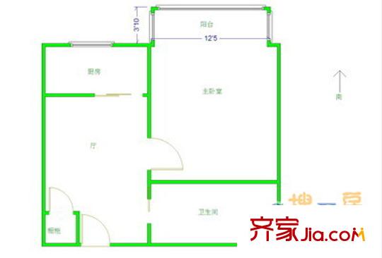 畅春园 1室 户型图