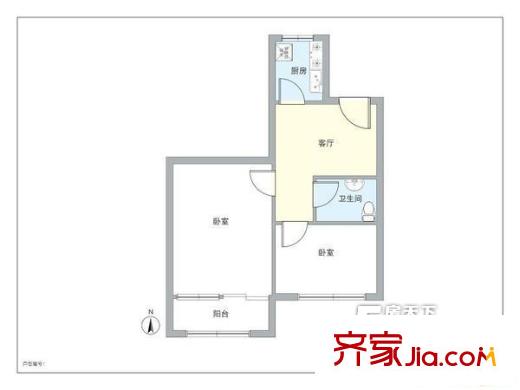 蓟门东里 2居 户型图