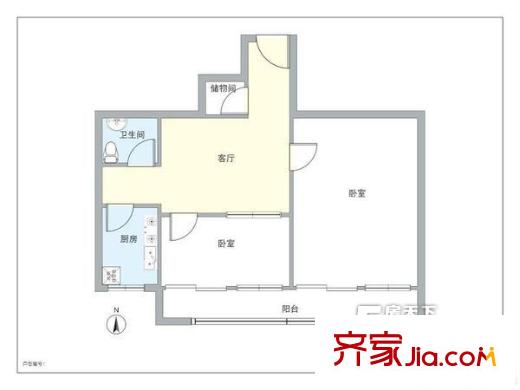 蓟门东里 2居 户型图