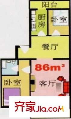 花园小区户型图户型图 2室2厅1卫1厨