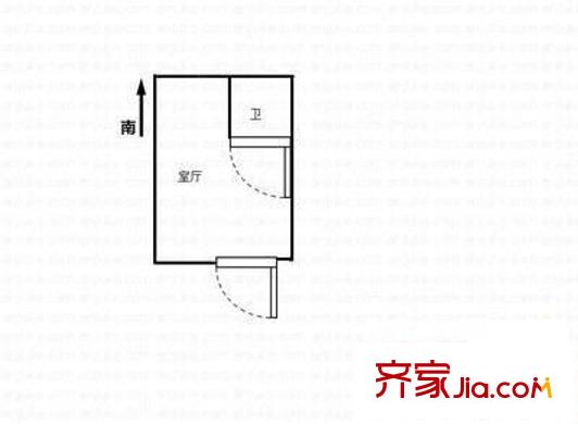 花园小区 1室 户型图