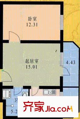 花家地西里一区户型图户型图 1室1厅1卫1厨