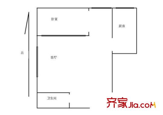 鑫兆雅园户型图户型图 1室1厅1卫1厨