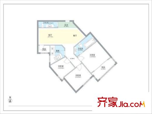 新荣家园3室 户型图