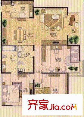 盛鑫嘉园户型图户型图 3室2厅2卫1厨