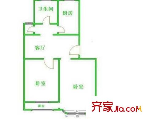 廣安門(mén)北街20號(hào)樓戶型圖戶型圖 2室1廳1衛(wèi)1廚