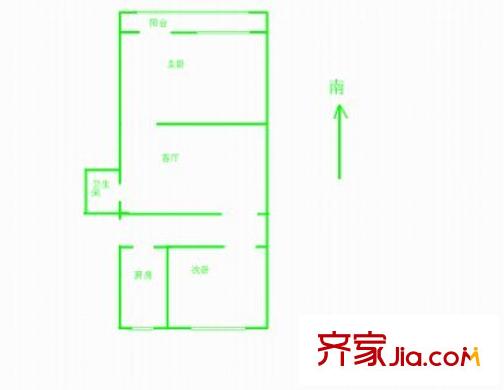万寿路西街12号院户型图户型图 2室1厅1卫1厨