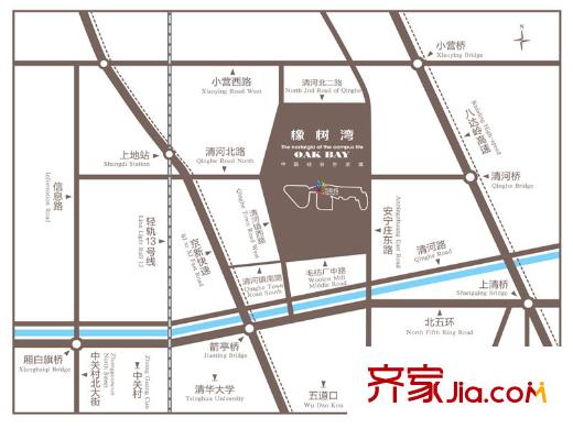 橡树湾交通图区位