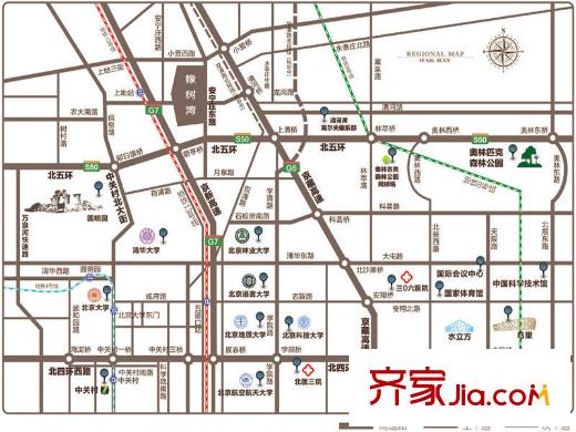 橡树湾交通图交通区位图