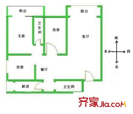 沁园公寓 4室 户型图