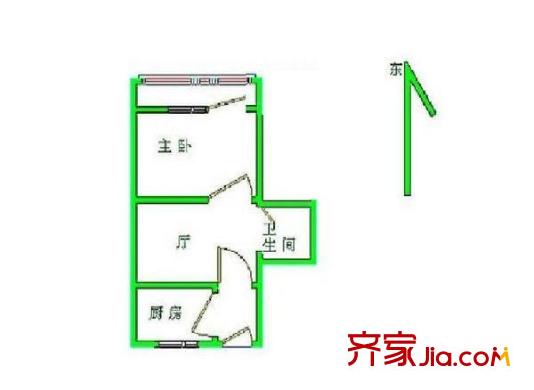 愛民里小區(qū) 1室 戶型圖
