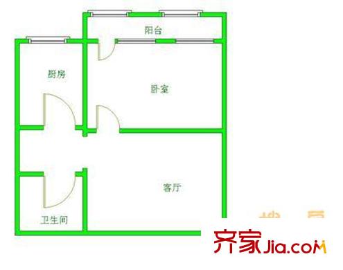 愛民里小區(qū) 1室 戶型圖