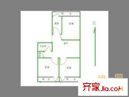 愛民里小區(qū) 3室 戶型圖
