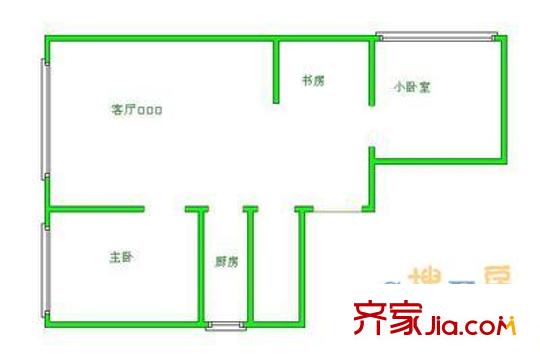 車站西街13號院 3室 戶型圖