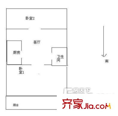 車站西街13號院戶型圖戶型圖 2室1廳1衛(wèi)1廚