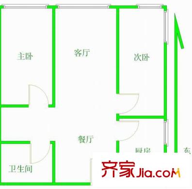 安宁佳园户型图户型图 2室2厅1卫1厨