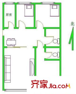 复兴路46号院户型图户型图 3室2厅2卫1厨