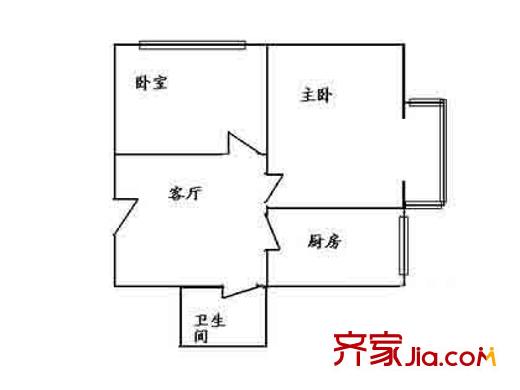 廣安門北街20號(hào)樓戶型圖戶型圖 2室1廳1衛(wèi)1廚