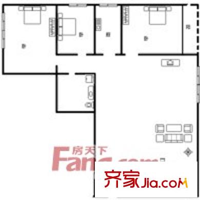 太平路33号院户型图户型图 3室1厅1卫1厨