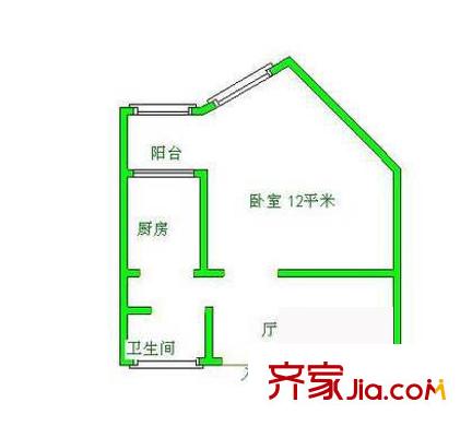 甘家口小区户型图户型图 1室1厅1卫1厨