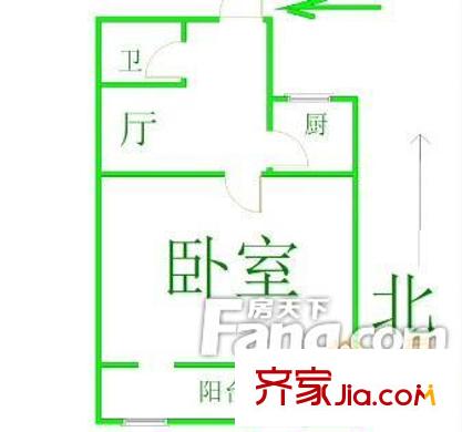 愛民里小區(qū)戶型圖戶型圖 1室1廳1衛(wèi)1廚